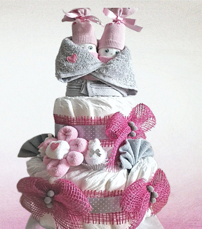 Windeltorte rosa Mädchen Cupcakes Windelwichtel Windelzwerge