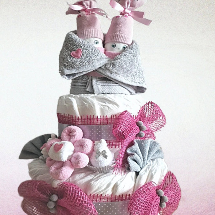 Windeltorte rosa Mädchen Cupcakes Windelwichtel Windelzwerge